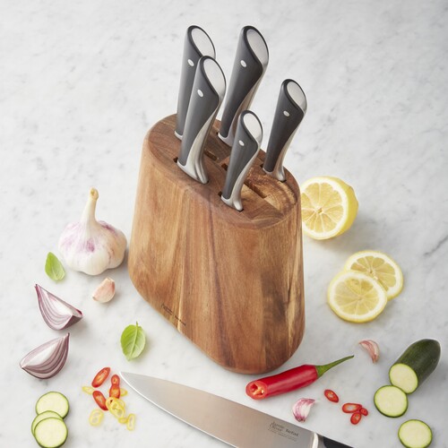 Jamie Oliver knivset 6 delar med träblock