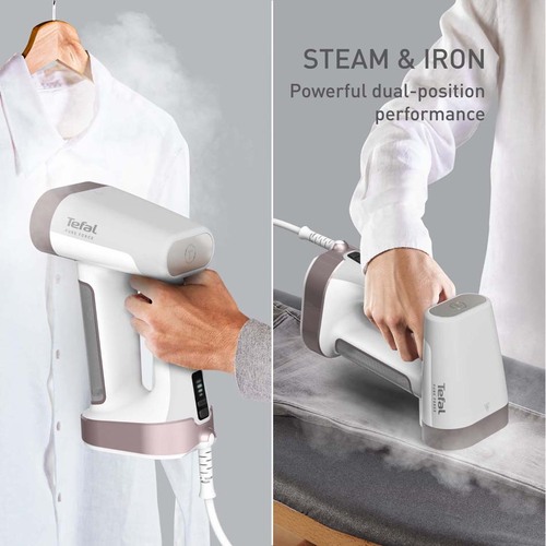 Pure Force 2-i-1 Steamer / Strykjärn, Vit & Rosa